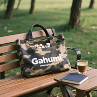 Gahumi, suministro directo de fábrica, bolso de mano transparente para mujer, personalizado, de alta calidad, nuevo diseño, logotipo estampado personalizado, bolso de mano de camuflaje