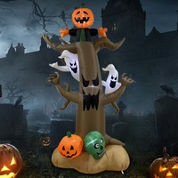 Décoration d'extérieur transfrontalière pour Halloween : Citrouille gonflable, fantôme blanc, crâne, arbre, modèle gonflable lumineux à LED