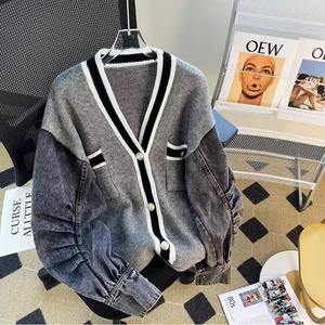 Cardigan coloré à manches tricotées et à col rond pour femmes élégantes avec vente sur <span class=keywords><strong>pull</strong></span>-over Apparel - Product Image 6