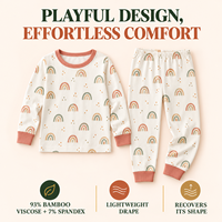 Ensemble de vêtements de détente pour enfants en bambou, lavable, respirant, toutes saisons, motif personnalisé, prix d'usine, ensembles de pyjamas pour bébés