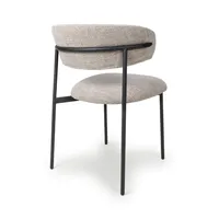 Chaise de salle à manger contemporaine en tissu gris clair, nouveau design, avec pieds en métal, pour la maison, le bureau et le bar à domicile