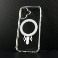 Étui magnétique transparent en cristal pour téléphone Étui de luxe transparent pour IPhones 17 Air Wireless Charging Compatible 17 Pro Max Cases