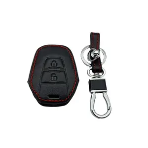 Car Key Case Cover Leather Holder Chain For Isuzu New Isuzu D-max Mu-x Car key Shell Protector Keychain Car Styling