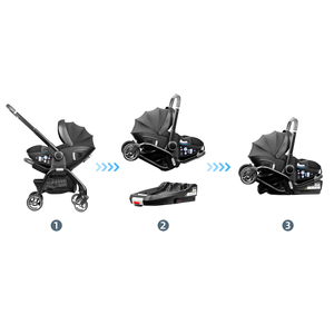 <span class=keywords><strong>Poussette</strong></span> bébé 3 en 1 ODM/OEM avec base <span class=keywords><strong>ISOFIX</strong></span>, siège auto et <span class=keywords><strong>poussette</strong></span> avec roues universelles, <span class=keywords><strong>ensemble</strong></span> siège auto et <span class=keywords><strong>poussette</strong></span> bébé - Product Image 3