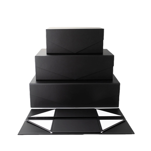 Custom Luxury Matte <b>Black</b> Collapsible Magnetic <b>Gift</b> <b>Box</b> Foldable Rigid Paper Shipping <b>Box</b> for Apparel Shoes RoHS Certified - Product Image 1