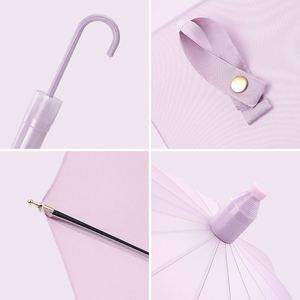 Paraguas Recto con Mango Curvo de 23 Pulgadas y 16 Varillas, Resistente al Viento, con Cubierta de Plástico y Logotipo Personalizado - Product Image 3