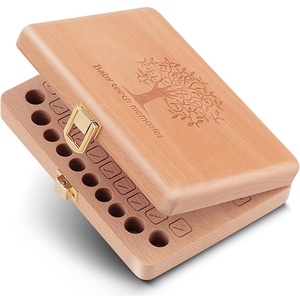 Tùy Chỉnh Bằng Gỗ Lưu Niệm Bé Răng Chủ Răng Saver Bé Hộp Răng Với Khung Ảnh Hộp Gỗ Với Bản Lề Nắp - Product Image 1