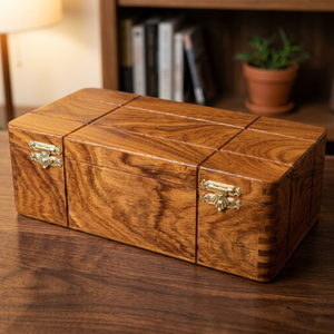 Custom Designer Sheesham Wood Chess Set with Cut-Out Table Game Board Convenient Play Wooden Pieces & Board in a Box - Product Image 2