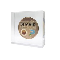 Presse-papiers en acrylique personnalisé avec pièce de monnaie métallique intégrée, souvenir en lucite pour cadeaux promotionnels d'entreprise