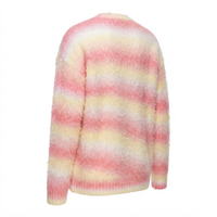 Pull en mohair tricoté pour homme, cardigan respirant à rayures, personnalisable avec logo sur le dos et le col, idéal pour l'hiver