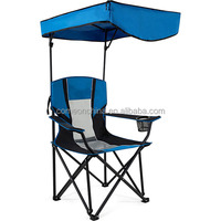Haute qualité moderne Durable Portable extérieur pliant Camping chaise bras ombre auvent pliable chaise de plage pêche chaise longue