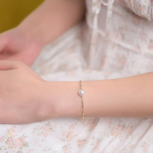 สร้อยข้อมือไข่มุกอะโกยะน้ำเค็มทอง 18K ระดับไฮเอนด์ ดีไซน์ DIY โดดเด่นด้วยแสงสว่างที่แรงและตำหนิเล็กน้อย สง่างาม - Product Image 3