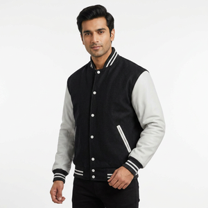 Blouson universitaire homme coupe ajustée à séchage rapide, col montant, prêt pour l'hiver, personnalisable avec logo et couleur, position du logo sur le devant, marque privée, meilleur prix - Product Image 1