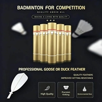 Volant de badminton professionnel hybride de tournoi de qualité supérieure, plumes de canard de classe A, tête en liège sandwich, 2 couches, OEM, vente en gros en vrac