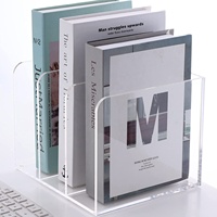 Soporte de acrílico transparente para revistas, organizador de archivos con 3 compartimentos para el hogar y la Oficina, gran oferta