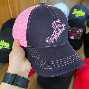 Gorras de Béisbol Personalizadas al por Mayor de Fabricante Vietnamita, Gorra de 6 Paneles con Bordado de Logotipo de Dragón, Tela con Puntos Rosas - Product Image 2