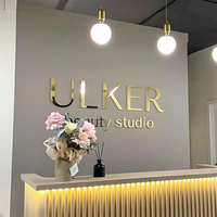 Lettres personnalisées en métal doré rose avec logo Logo Réception Enseignes commerciales pour salon spa