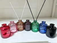 Bouteille diffuseur de parfum vintage en verre gaufré vide pour diffuseur à bâtonnets, désodorisant d'ambiance et huile parfumée, pour la décoration intérieure