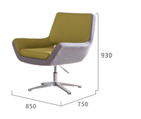 Chaise de bureau exécutive moderne pliable de haute qualité en tissu pour réception et salle de conférence, hôtel