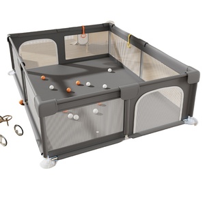 New Luxury Foldable <b>Indoor</b> Safety Fabric Fence Playpen with <b>Slide</b> and Swing for Babies 6 Months-3 Years Modern Baby Furniture - Product Image 1