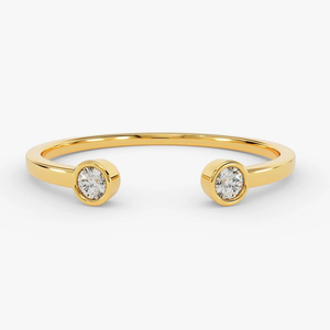 Fashion diamond wedding <strong>ring</strong> for women 14k gold plated open cuff 925 sterling <strong>silver</strong> <strong>stacking</strong> <strong>ring</strong> - Product Image 2