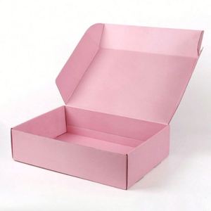 Luxury Custom Logo Corrugated Pink Coated Paper Jewelry Shipping Mailer Folders with Matt <b>Lamination</b> & Embossing - Product Image 2