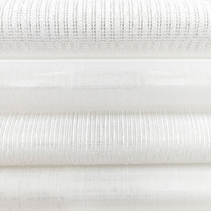 Tessuto per <span class=keywords><strong>Tende</strong></span> Trasparente in Voile <span class=keywords><strong>di</strong></span> Lusso Bianco Certificato Organico Paris Gots, Aspetto <span class=keywords><strong>Lino</strong></span> in Poliestere per Drappeggi - Product Image 4