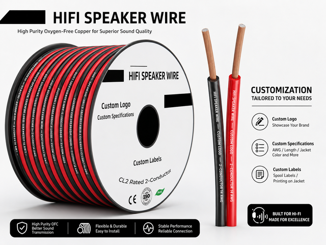 2-Conductor 12/14/16/22AWG LED Lighting Strips Oxygen-Free Coil Speaker Cable Red Black Extension Audio Video Cable