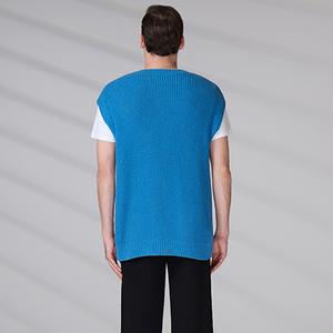 Knitwear Manufacturer OEM Custom Logo Classic Knitted Tank Top Winter Knitted Vest <b>Men</b> V Neck Sweater Sleeveless - Product Image 6