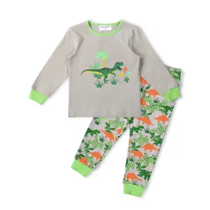 Petelulu динозавр красивая зимняя одежда для младенцев и малышей комплект одежды для мальчиков Пижама Детский комплект для сна