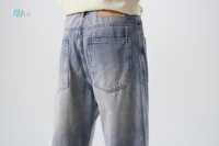 Style Américain Taille Ajustable Loose Straight Leg Pantalon De Jeans Pour Hommes Trousers Jeans for Men Blue Baggy Jeans