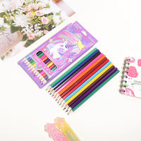 Lot de 12 crayons de couleur hexagonaux Kawaii en bois de peuplier, certifiés EN71, 17,5 cm – Vente chaude pour l'art scolaire des enfants