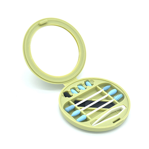 Ensemble de coton-tiges en silicone multifonctionnel portable avec miroir, coton-tiges en silicone réutilisables pour le maquillage et le nettoyage - Product Image 4