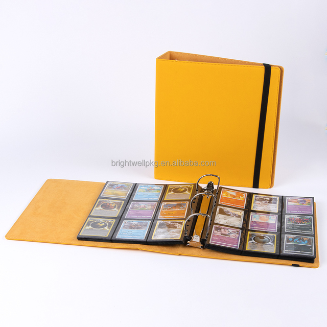 Trading Card 3 Ring Binder with Zip Fits 9 Pocket Pages D-Ring Clip Folder for Collectible Trading Games Sports TCG Card