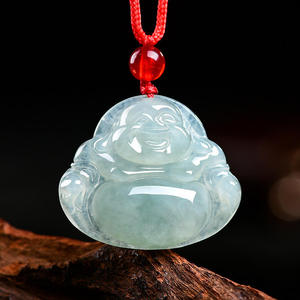 Pendentif Bouddha en jadéite naturelle du Myanmar, bijoux pour femmes, design original, style chinois, cadeau avec certificat d'évaluation FG23 - Product Image 2