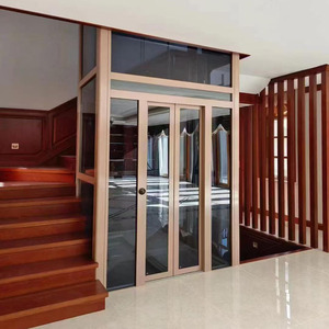 Moderno 4 pisos 220V Ascensor 0,4 m/s Velocidad Máquina de tracción sin engranajes Pisos de PVC Fácil operación automática para villas residenciales - Product Image 1