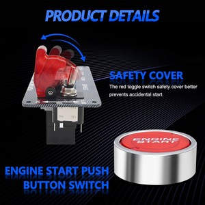 Pannello Interruttori a 5 Vie in Fibra di Carbonio con Pulsante di Avvio Motore, Interruttore di Spegnimento Principale e Interruttore a Levetta per Accensione da Corsa - Product Image 4