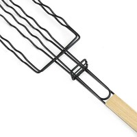 Panier de cuisson portable en acier inoxydable pour saucisses, panier de cuisson pliable antiadhésif pour pique-nique, panier de cuisson pour hot-dogs, poisson, légumes, viandes