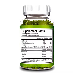 Apple Cider Vinegar Gummies kiểm soát trọng lượng cai nghiện & làm sạch matcha trà xanh Gummies dinh dưỡng hàng Ngày phát hành độc tố - Product Image 2
