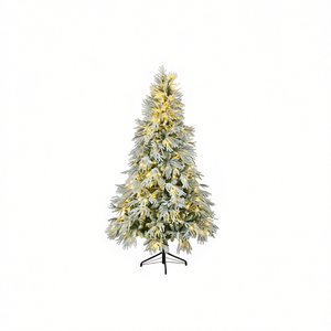 D0100HAYTWA Sapin de Noël Artificiel Pré-Éclairé 1,80 m Floqué Blanc Vert Polyéthylène 300 Lumières LED Chaudes pour Intérieur - Product Image 1