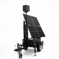 Tour de surveillance mobile solaire avec caméra HD pour la sécurité temporaire lors d'événements de grande envergure