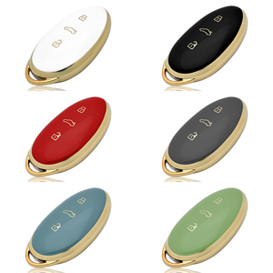 GZ domi ร้านค้าออนไลน์ TPU GOLD EDGE อุปกรณ์เสริมรถยนต์สมาร์ทเคสกุญแจปลอกหุ้มที่ใส่กุญแจป้องกันสำหรับ F7รถยนต์ที่เพิ่มขึ้น - Product Image 2