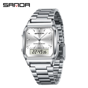 Reloj de Cuarzo SANDA 747 Retro Cuadrado para Hombre, Minimalista, Versátil, Impermeable, Multifunción - Product Image 1