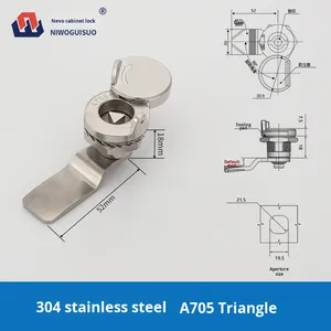304 Edelstahl MS705-3A verzinktes Dreieck A705 Schlüssel betrieben wasserdichtes Anti-Diebstahl-Vorhänge schloss für Verteiler schranks chloss - Product Image 6