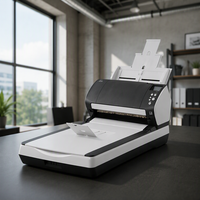 Scanner de documents couleur automatique Fujitsu Fi-7240 USB, format passeport, numérisation recto-verso haute vitesse, couleur CCD 24 bits, format A4 max.