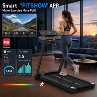 Tapis roulant électrique motorisé pliable à affichage LED extra large, 16 km/h, avec vibration