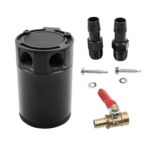 Automotive Oil Catch <b>Can</b> With <b>Air</b> Filter Dual Flow 2 Hole Aluminum Alloy Black For Retrofit Upgrade - Product Image 4