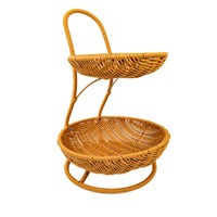 Corbeille à fruits moderne multi-niveaux, écologique et durable, en plastique PP tressé à la main, plateau à collation en rotin pour hôtel, restaurant et usage domestique