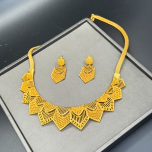 Juego de Joyería Nupcial Africana de Lujo en Oferta, con Diseño Geométrico, Chapado en Oro, para Bodas al por Mayor en Dubái y el Medio Oriente - Product Image 2