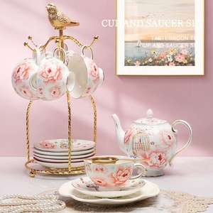 ชุดกาแฟลายดอกไม้และนกสไตล์ยุโรปขายดีที่สุด - Product Image 3